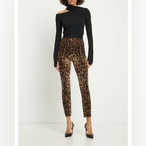 DOLCE E GABBANA BROWN LEOPARD PRINTED TROUSERS IN VISCOSE WOMAN